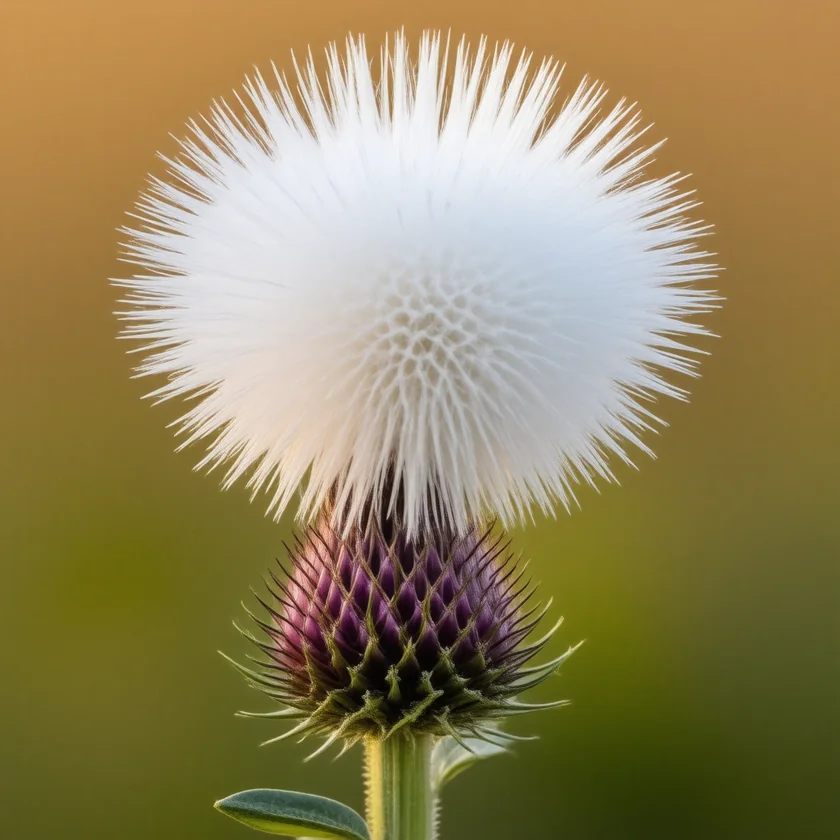 A milk thistle head going to seed