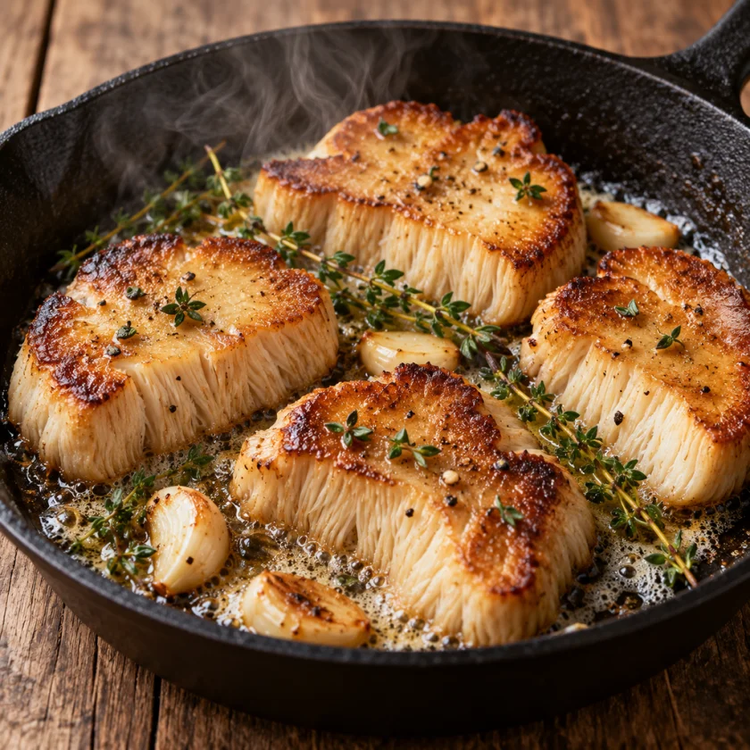 Lion's mane seared in butter