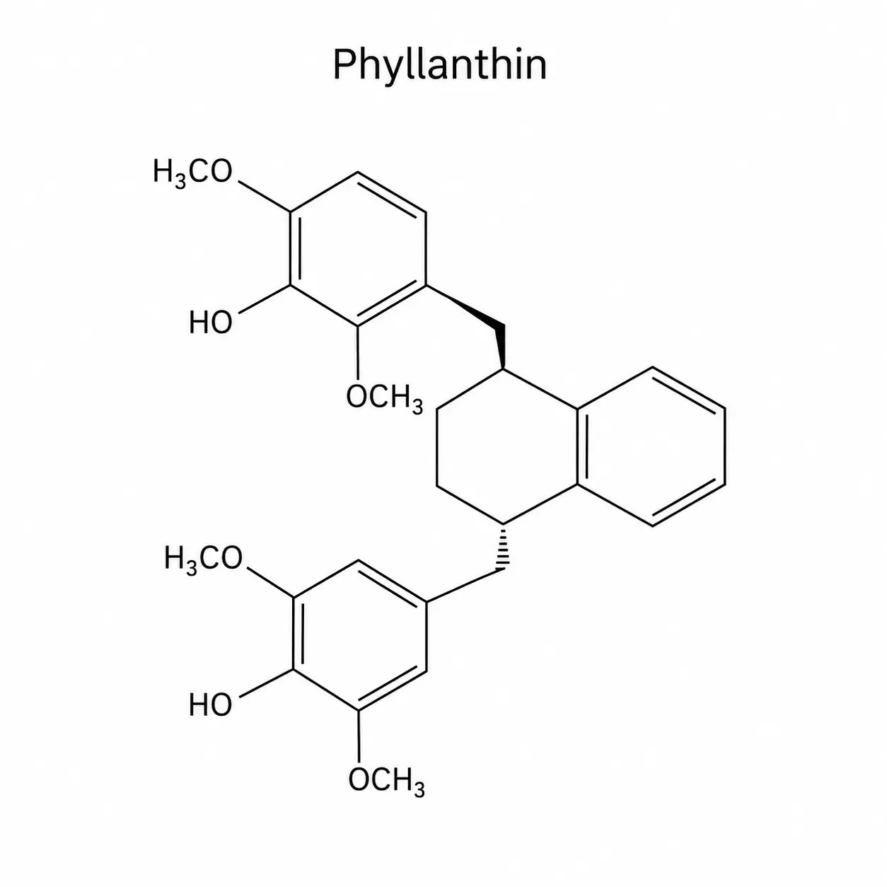Phyllanthin aryltetralin lignan molecular structure