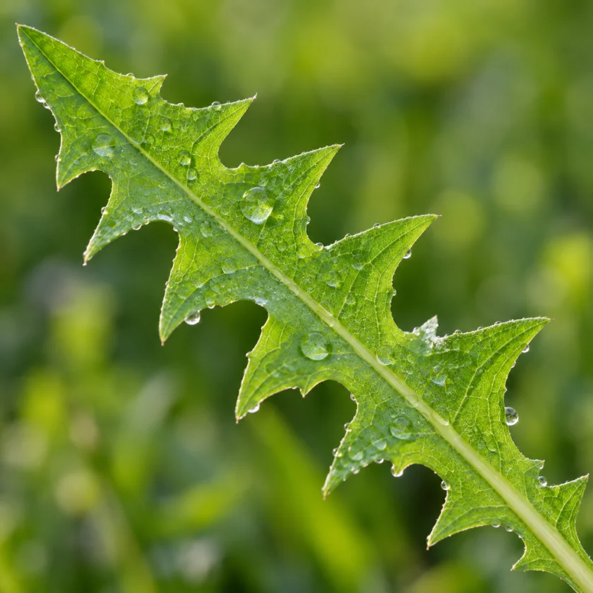 The jagged dandelion leaf, used as a diuretic