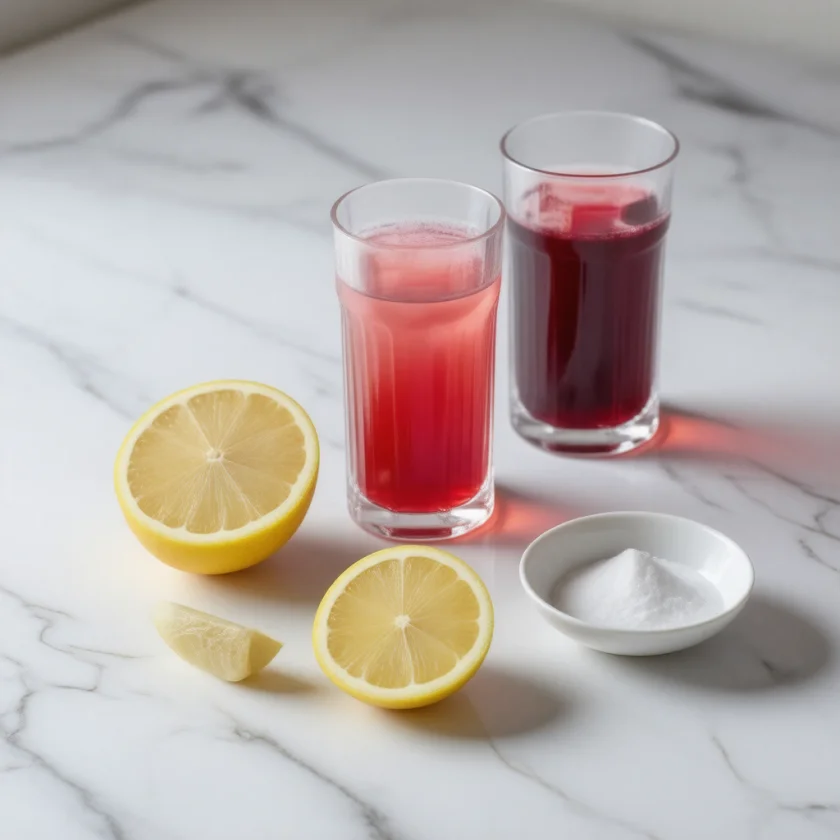 Roselle pigment shifting colour with acidity