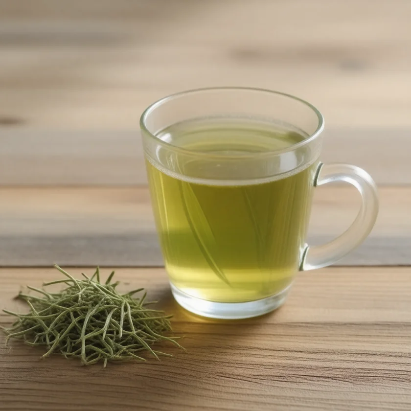Horsetail tea and the dried herb