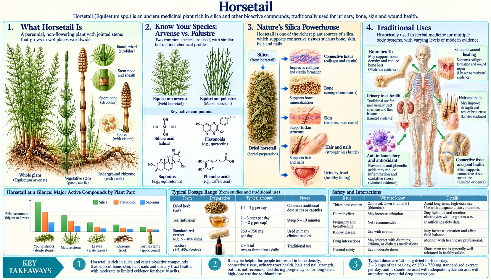 Horsetail — scientific infographic poster