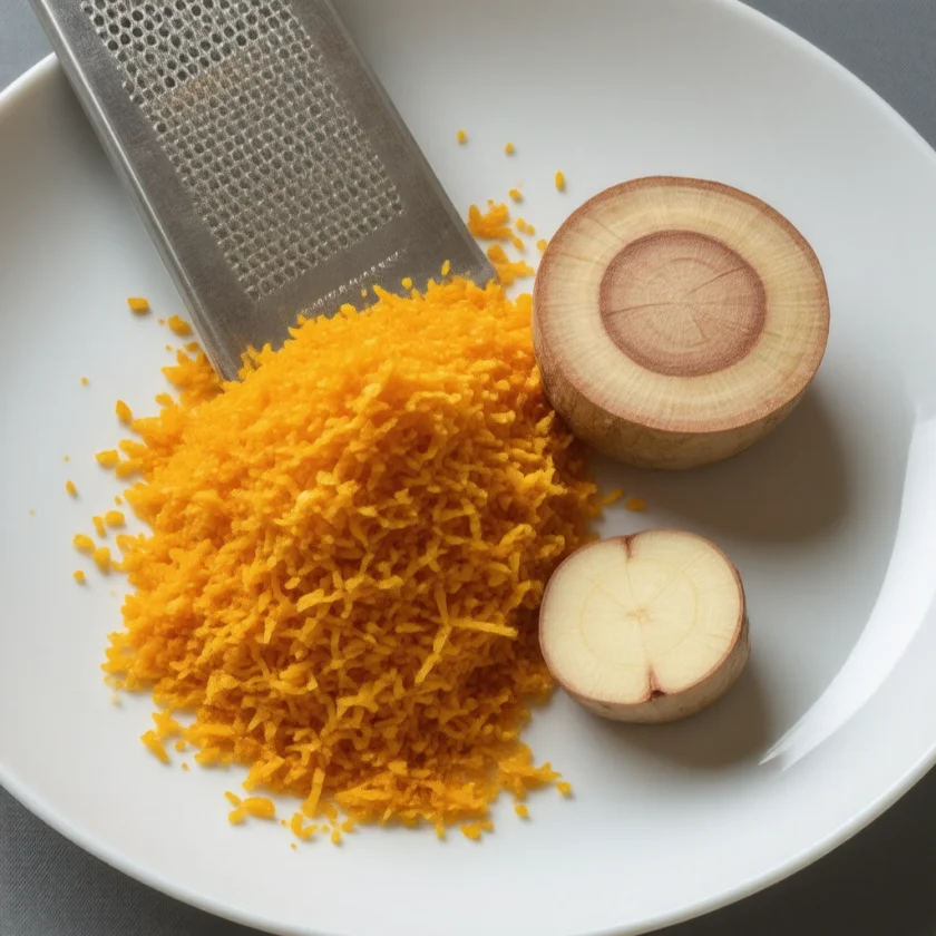 Grated Javanese turmeric rhizome
