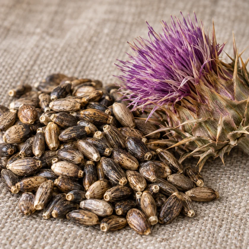 Milk thistle seeds, the source of silymarin