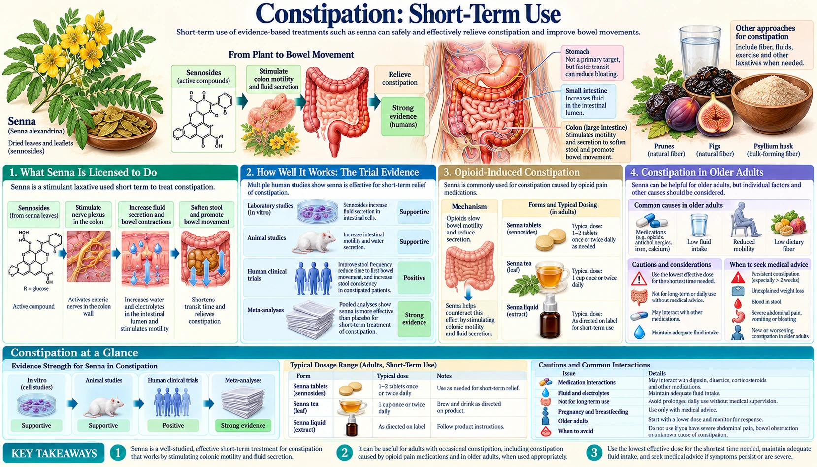 Constipation Short Term Use — scientific infographic poster