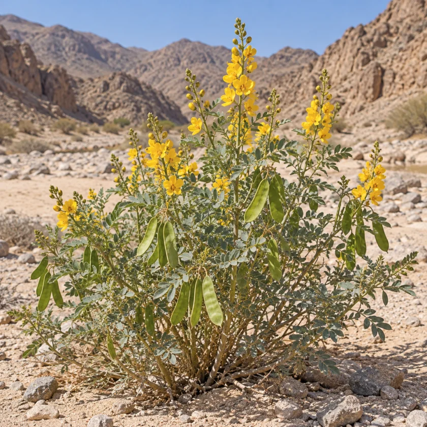 Senna growing wild in a desert wadi