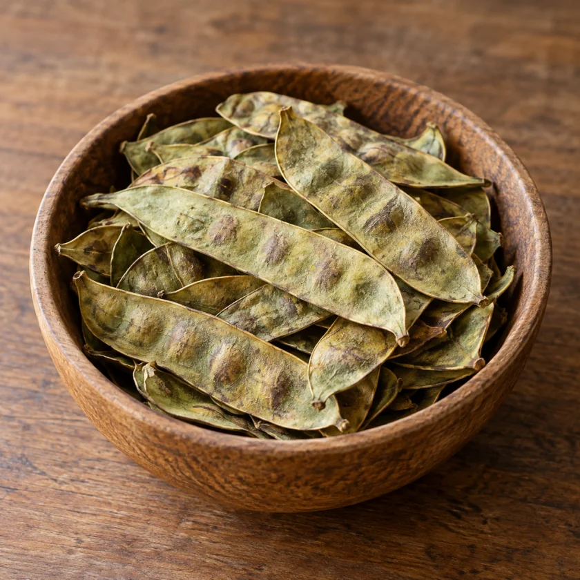 Dried senna pods