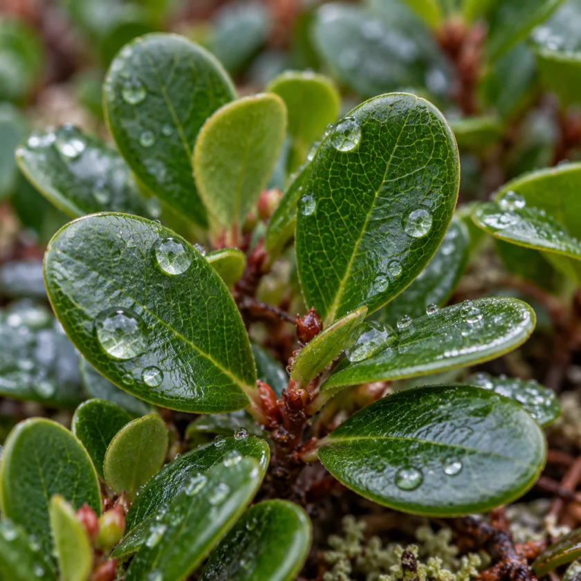 The glossy leathery leaves used in remedies