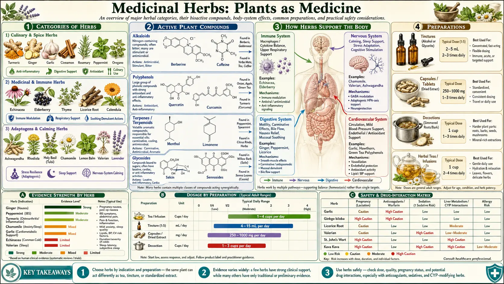 Herbs — scientific infographic poster