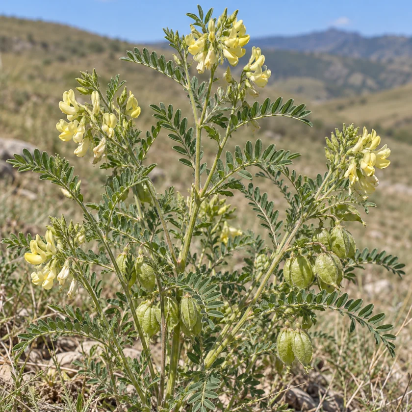 Astragalus membranaceus in flower on a northern Chinese hillside