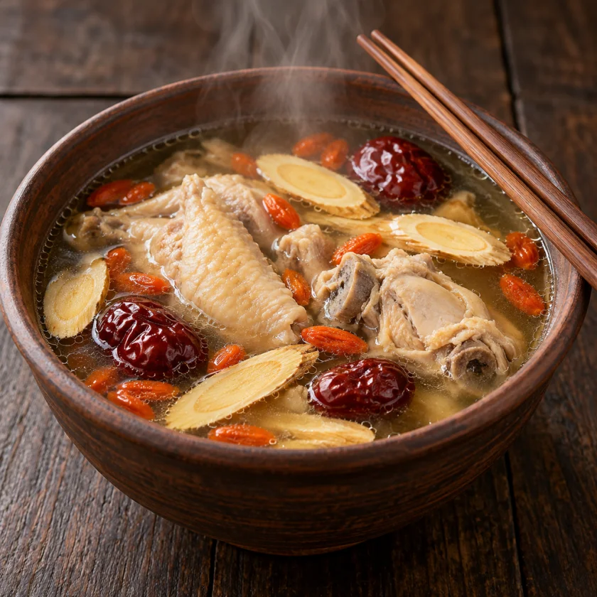 A traditional Chinese soup simmered with astragalus root