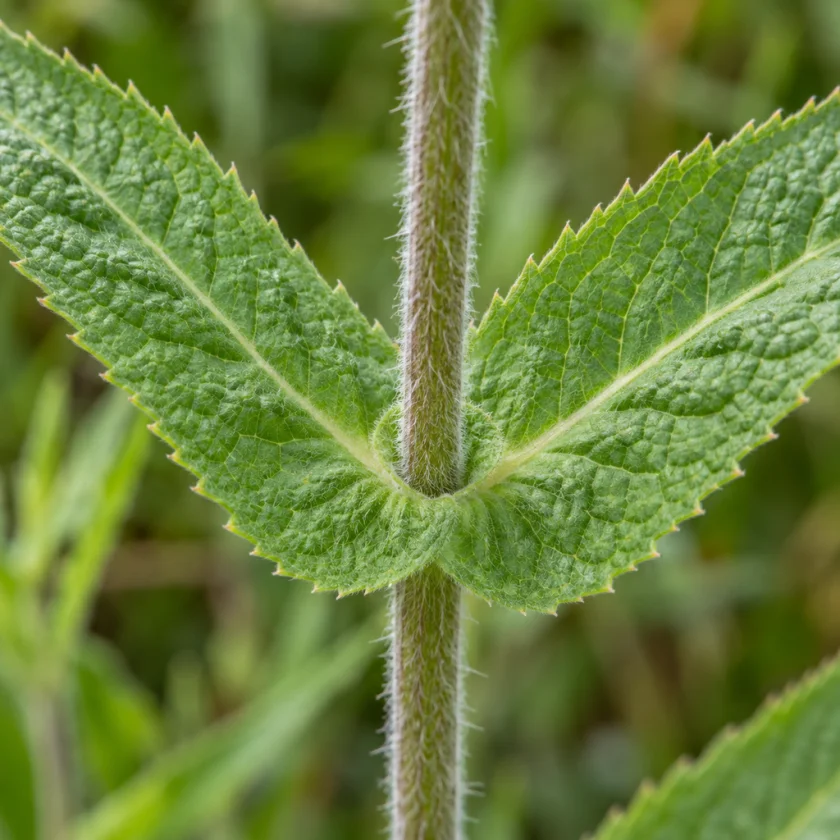 The joined leaves that give Eupatorium perfoliatum its name
