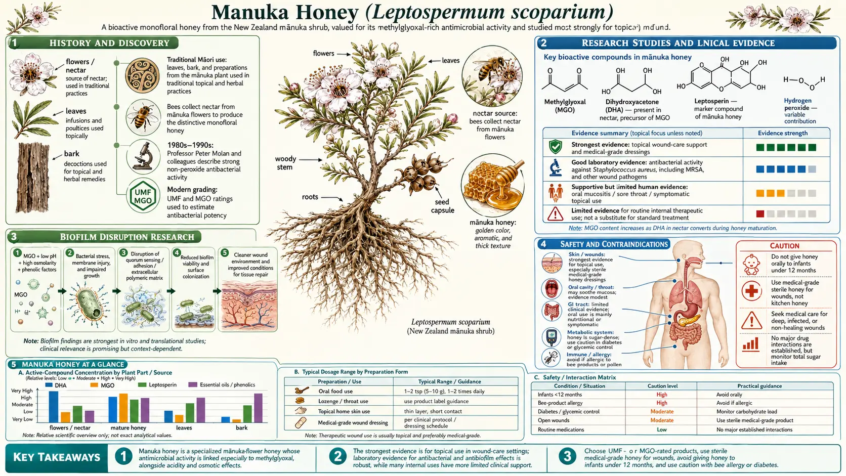 Manuka Honey — scientific infographic poster