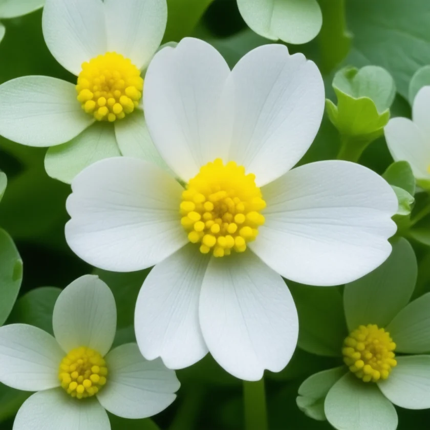 Fresh feverfew leaves