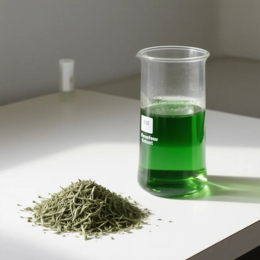 Feverfew leaf extract tested for parthenolide