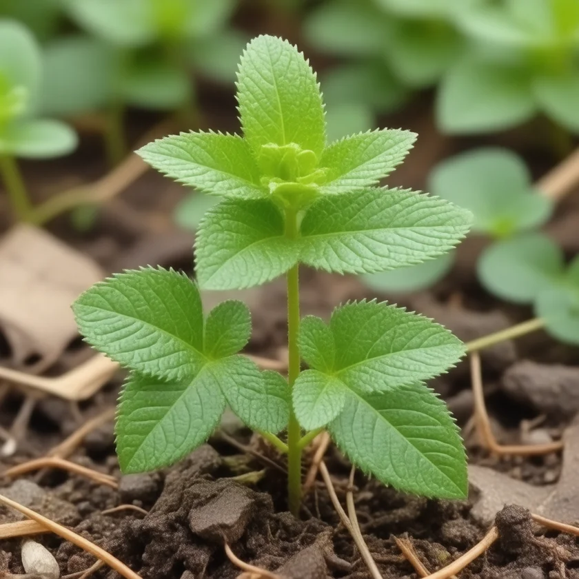 Young nettle tops, the part picked for food