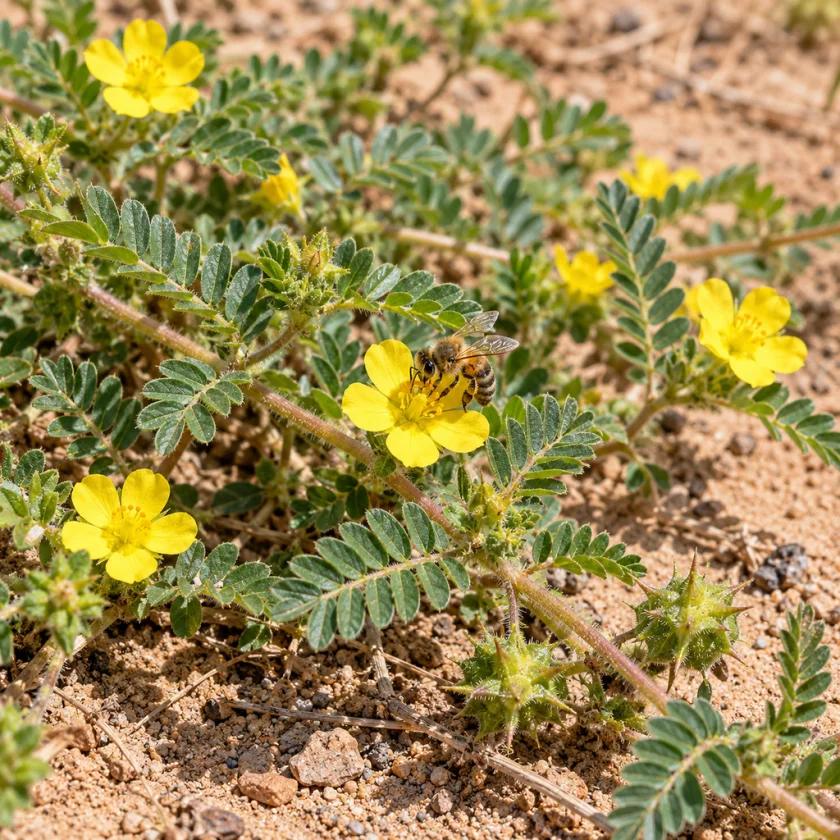 Tribulus terrestris in flower