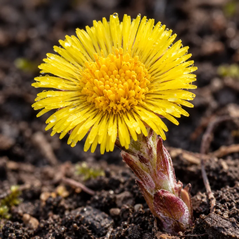 Coltsfoot flower head