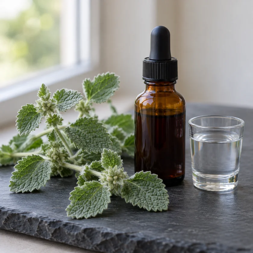 Horehound tincture, taken as a bitter