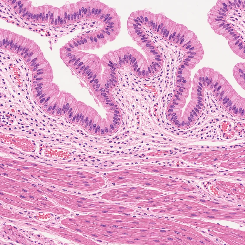 Gallbladder lining, linked to the bile claim