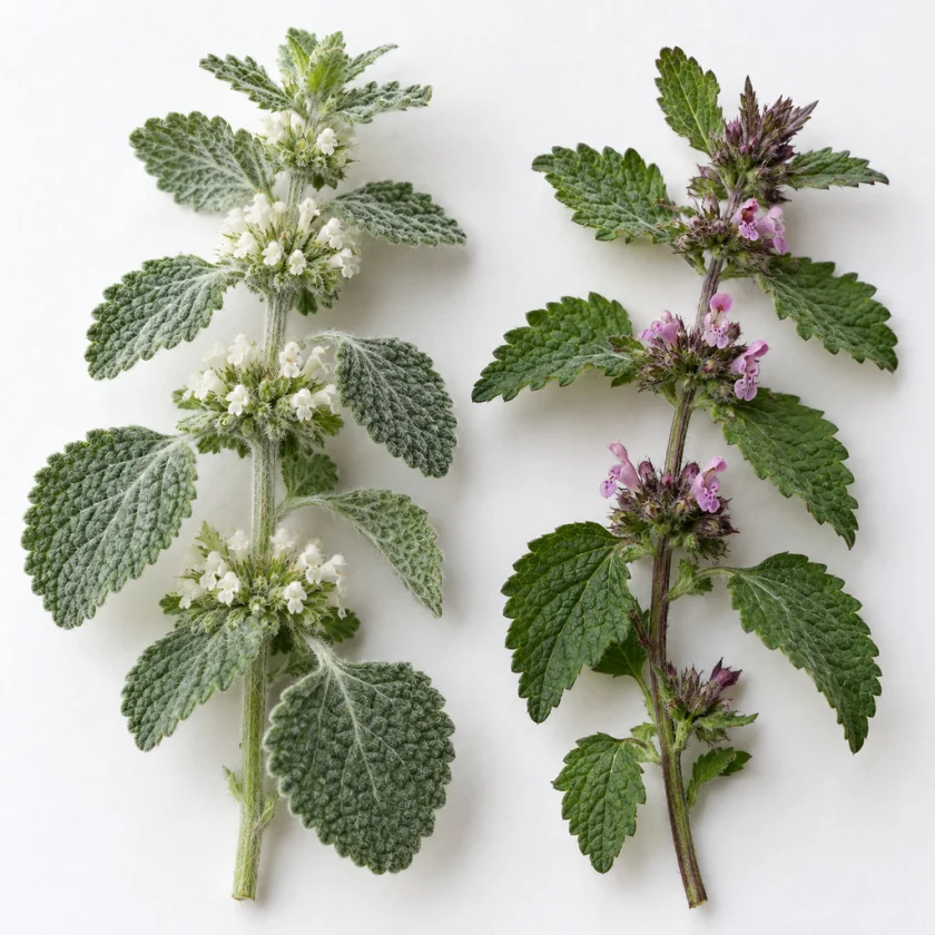 White horehound beside black horehound