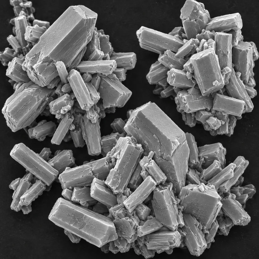Marrubiin crystals, horehound's bitter compound