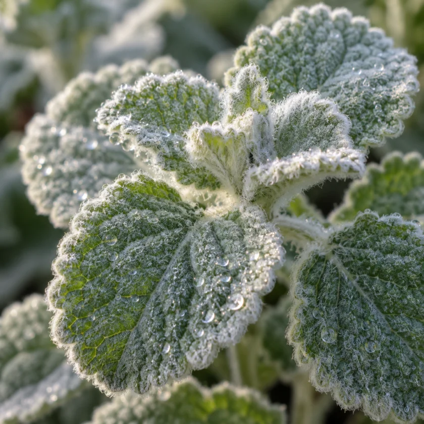 The woolly wrinkled leaves of horehound