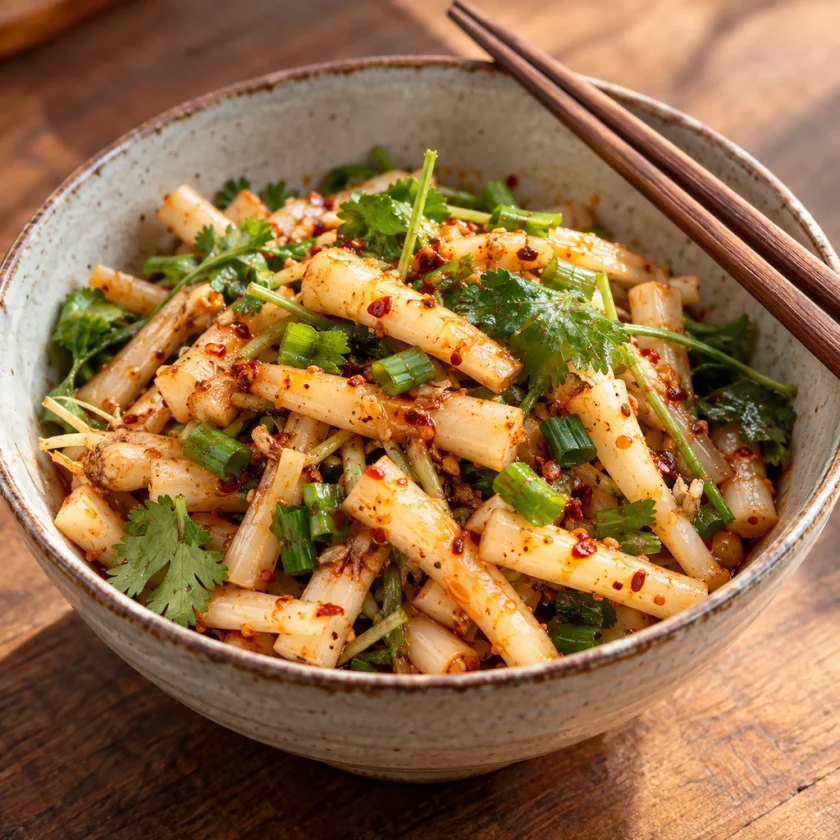 A Guizhou salad of houttuynia rhizome