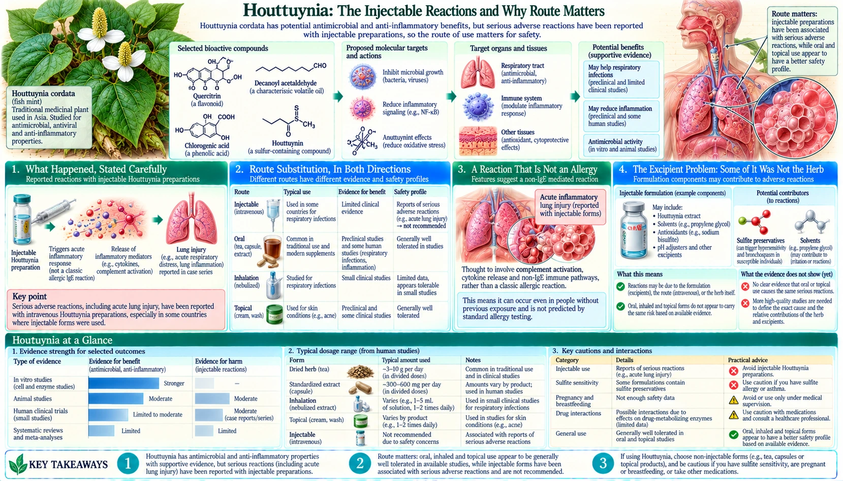 Injectable Reactions and Route Safety — scientific infographic poster