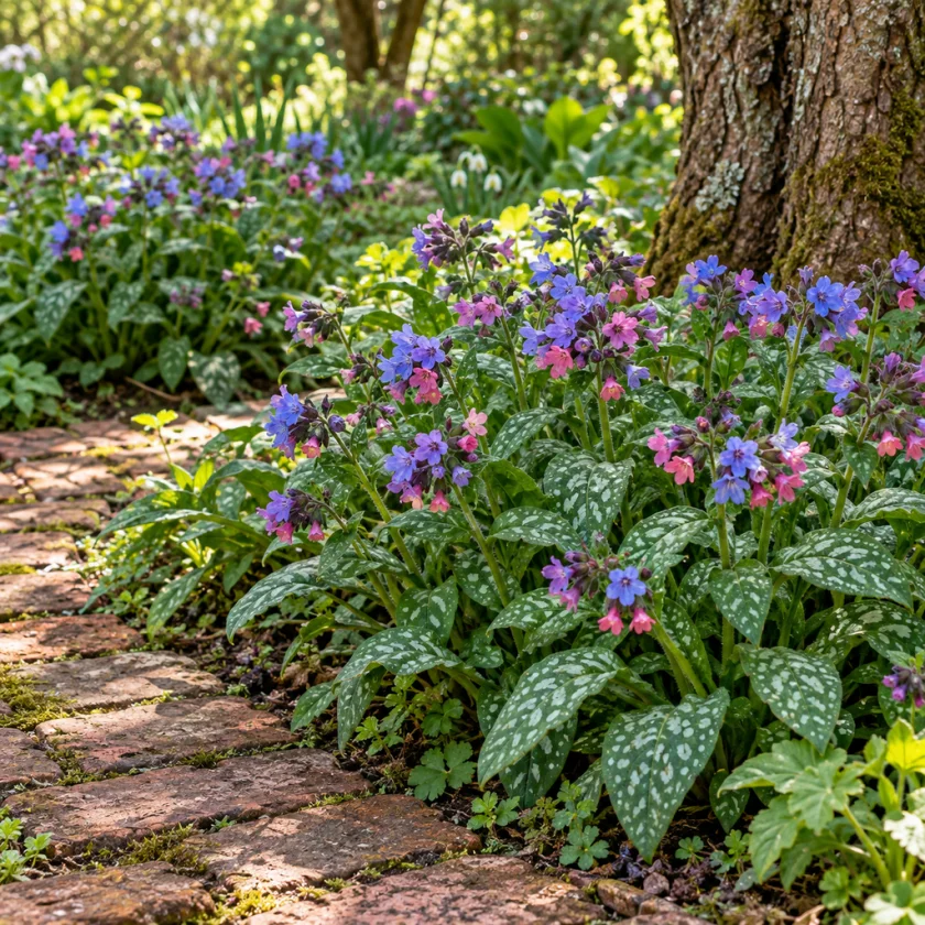 Lungwort in a shady spring garden