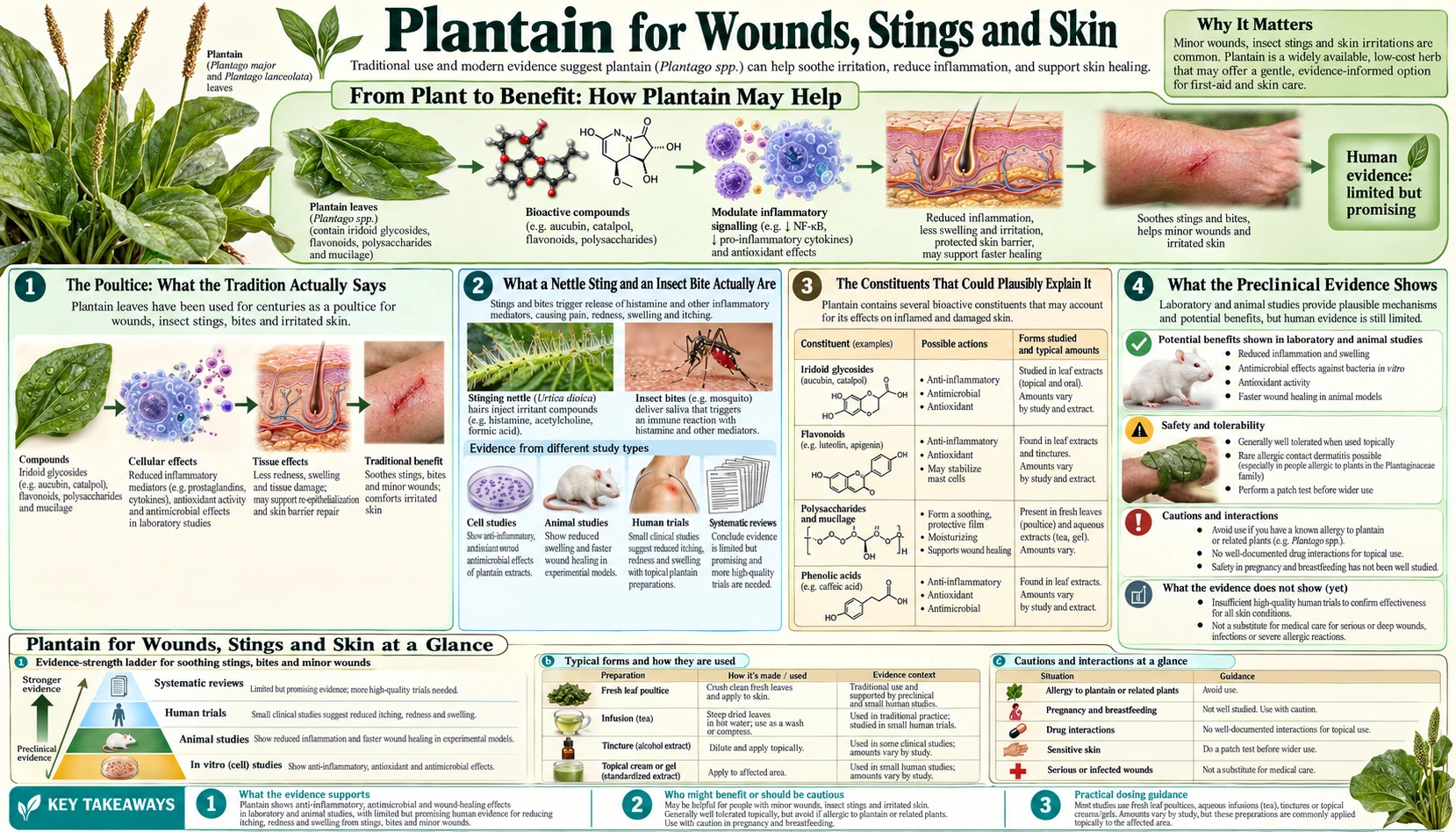 Wound Care Stings and Skin — scientific infographic poster
