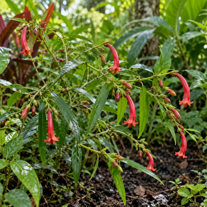 Sabah snake grass growing in a tropical garden