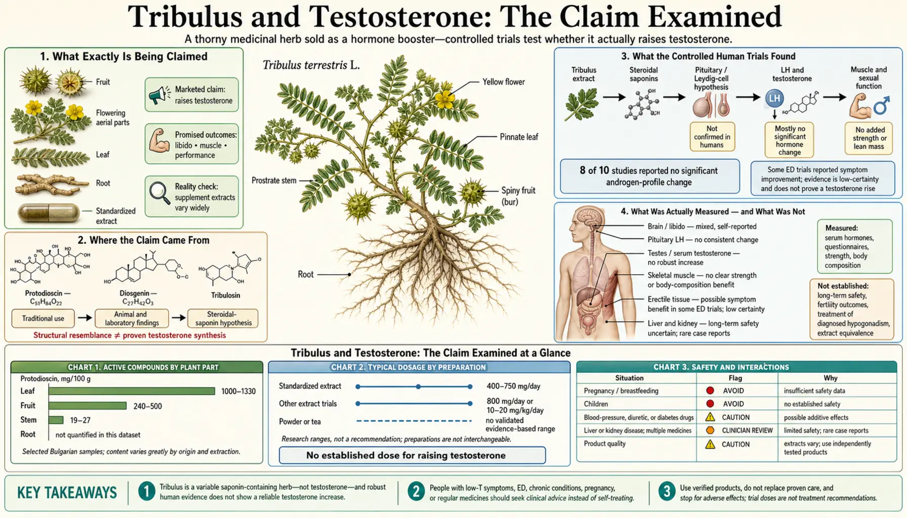 Testosterone Claims Examined — scientific infographic poster