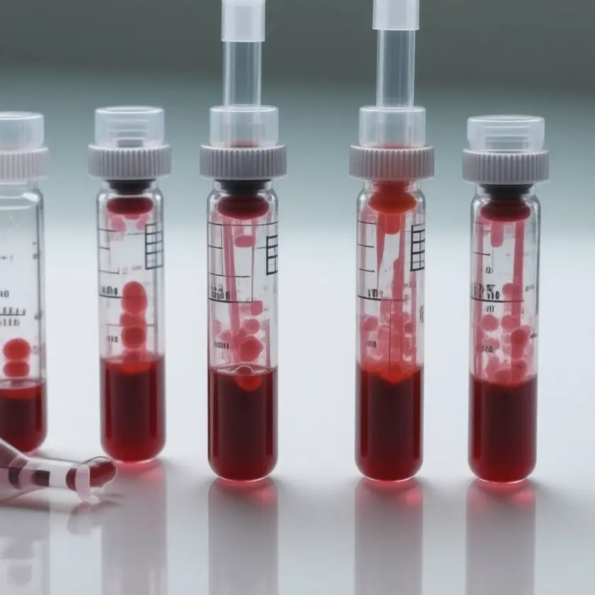 Close-up of clinical laboratory blood draw for PSA Test testing