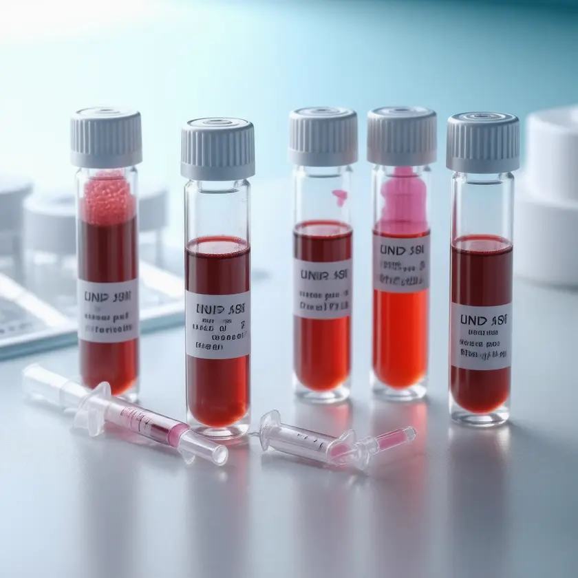 Close-up of clinical laboratory blood draw for Lipid Panel testing