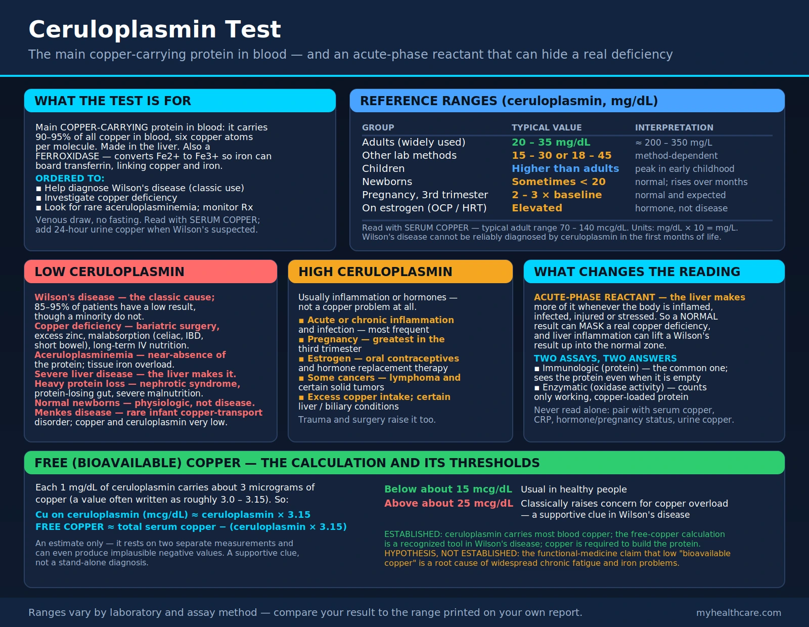 Ceruloplasmin — scientific infographic poster