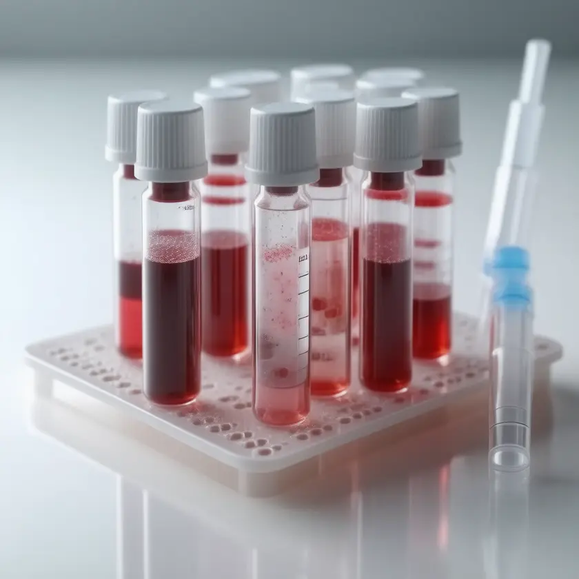 Close-up of clinical laboratory blood draw for Full-Body MRI Screening testing