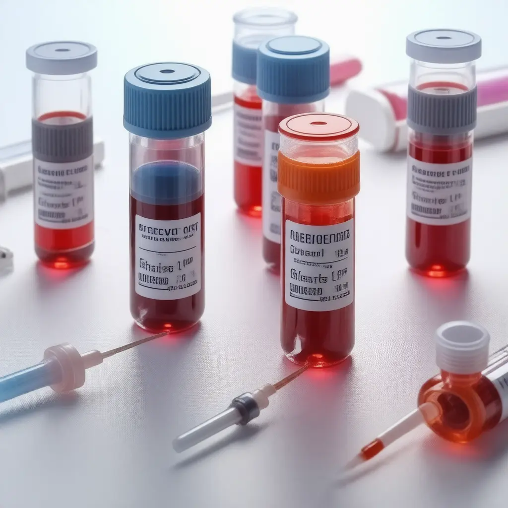 Lab tests — clinical blood draw and color-coded vials