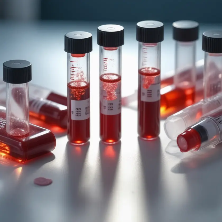 Close-up of clinical laboratory blood draw for Magnesium Test testing