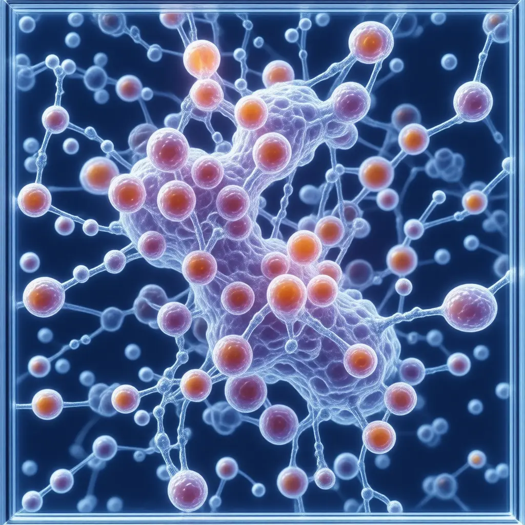 Microscopic view of biological markers measured in Uric Acid Test