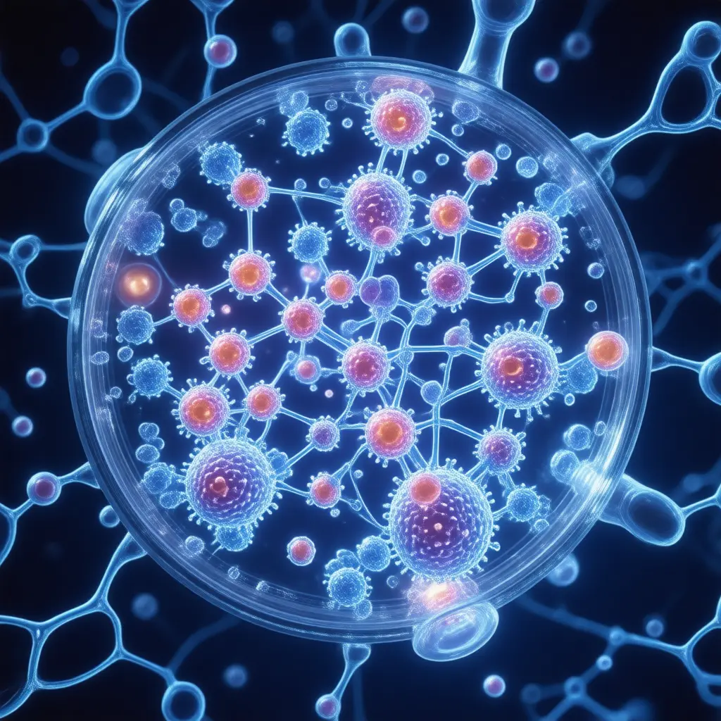 PSA Test — microscopic view of biological markers in serum