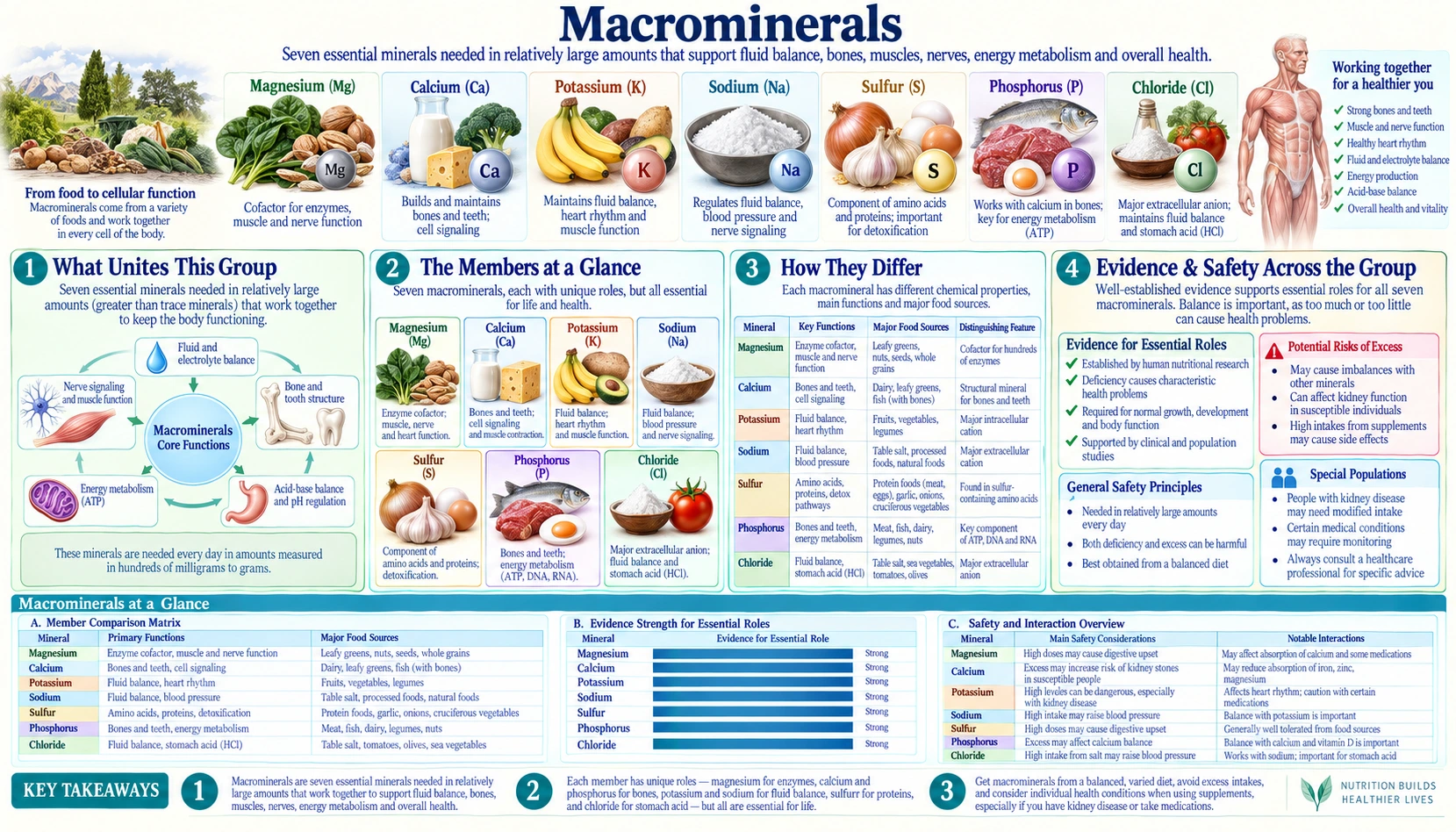 Macrominerals — scientific infographic poster