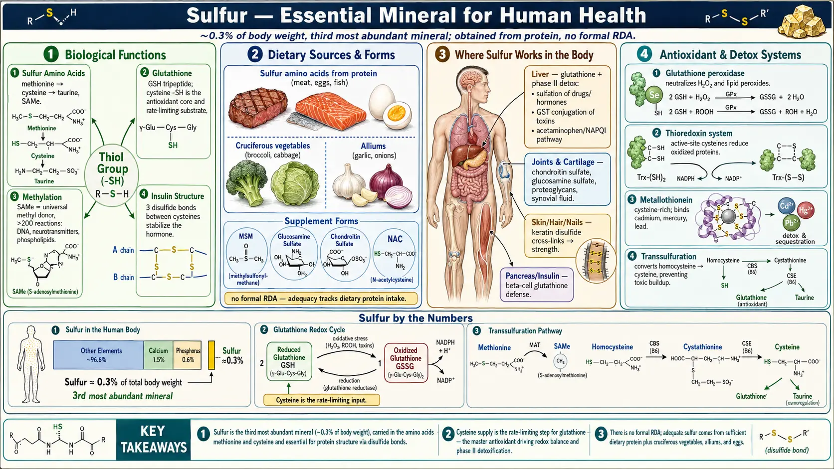 Sulfur — scientific infographic poster