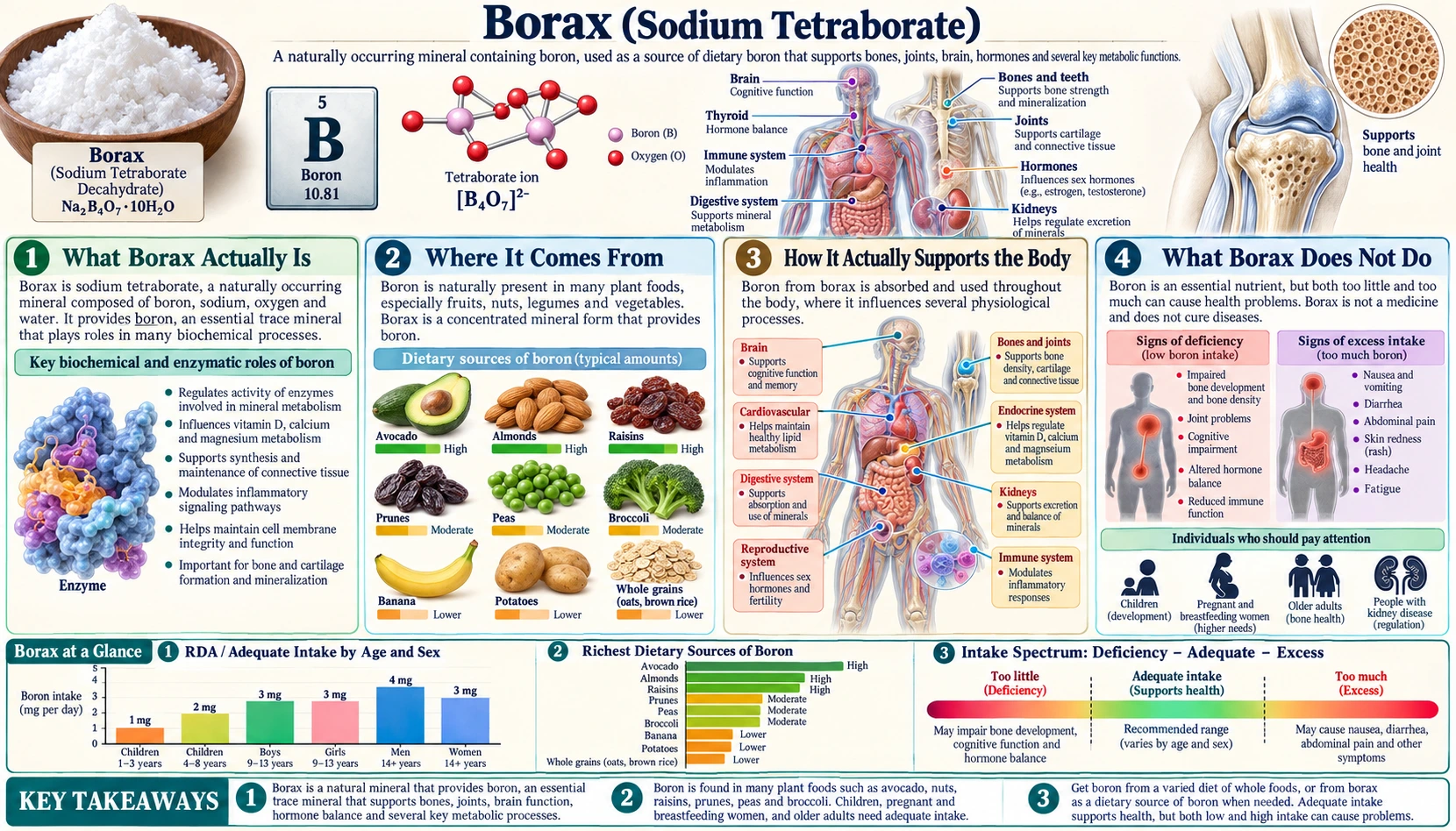 Borax — scientific infographic poster