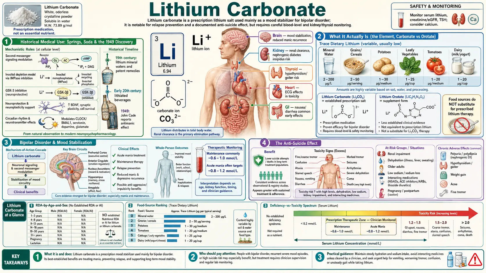 Lithium Carbonate — scientific infographic poster