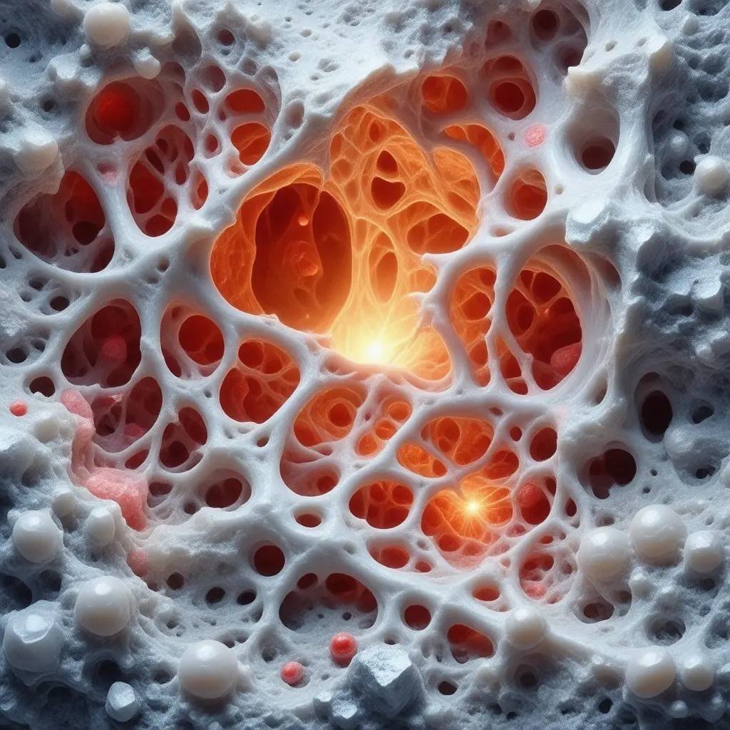Essential minerals flowing through human physiology &mdash; bones and red blood cells
