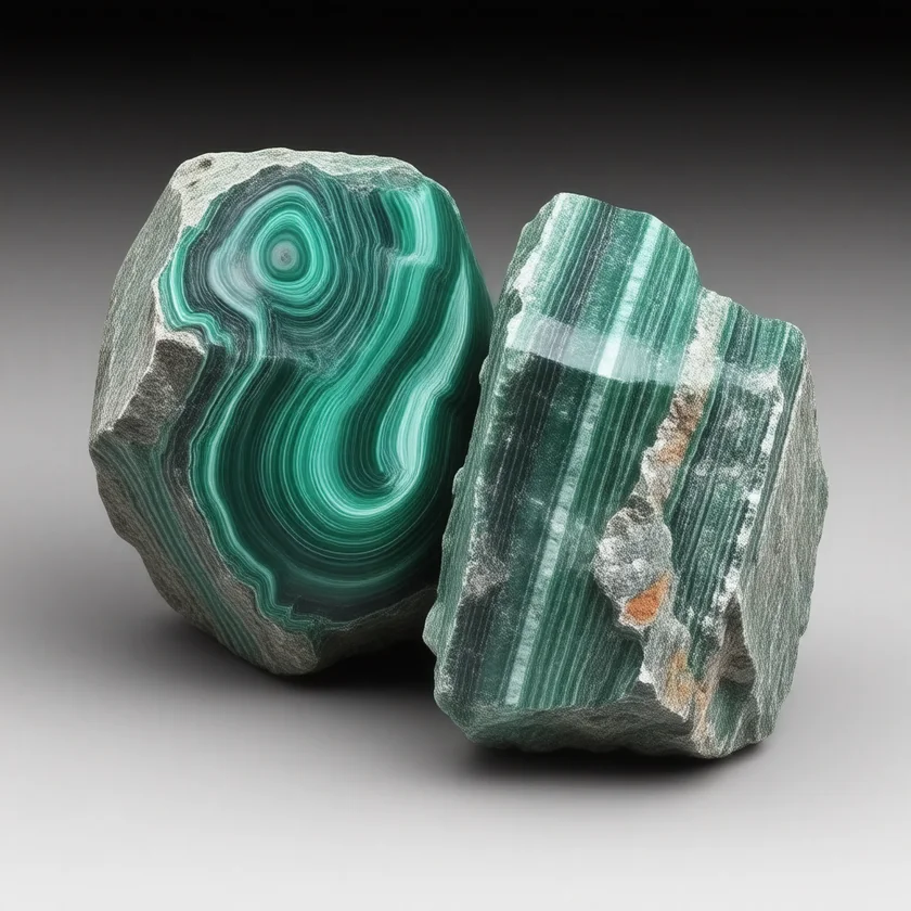 Malachite, a green copper mineral