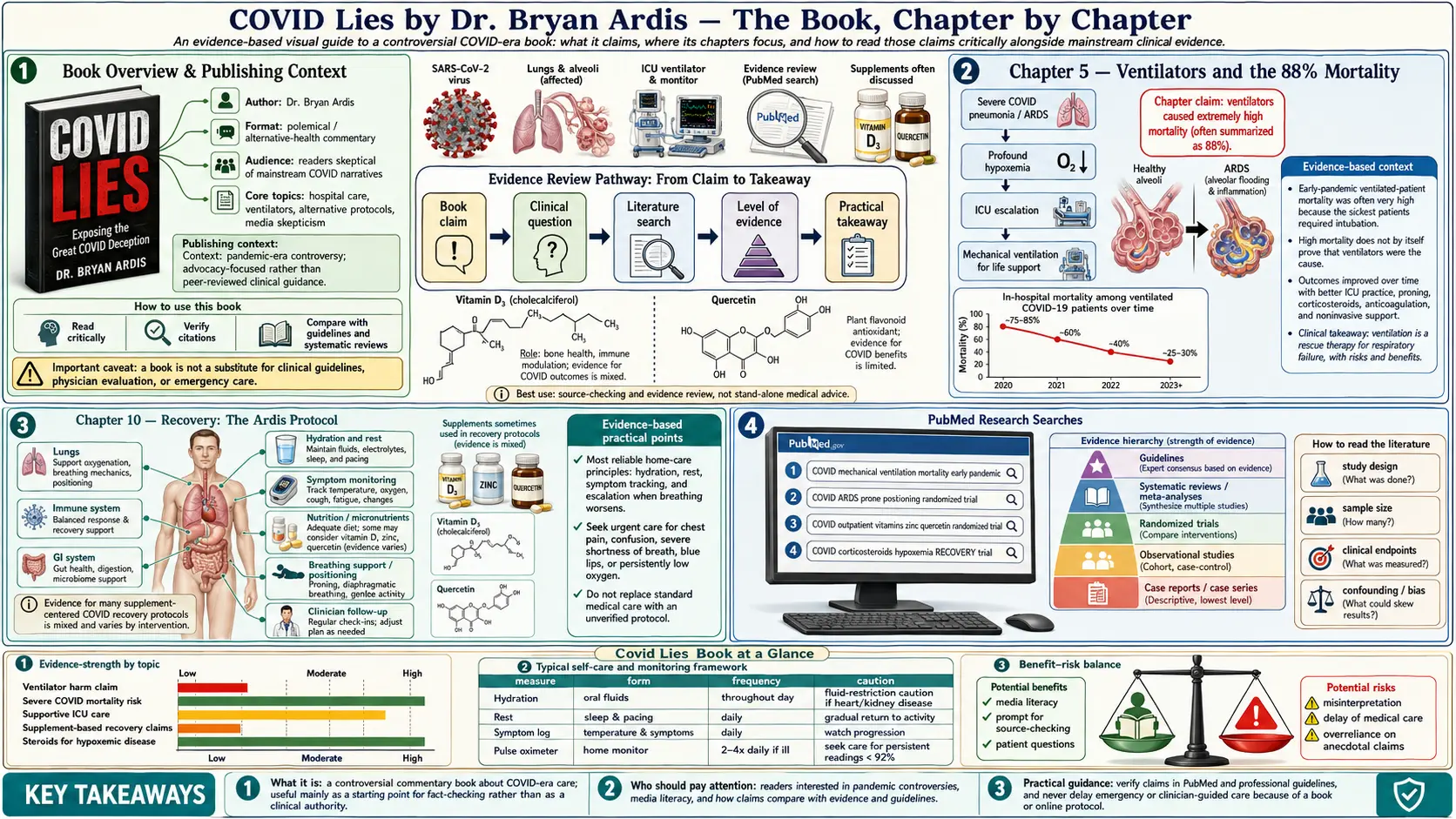 Covid Lies Book — scientific infographic poster