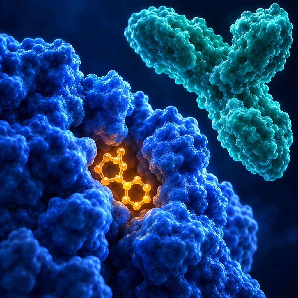 Nicotine seated in a receptor pocket with a toxin hovering outside